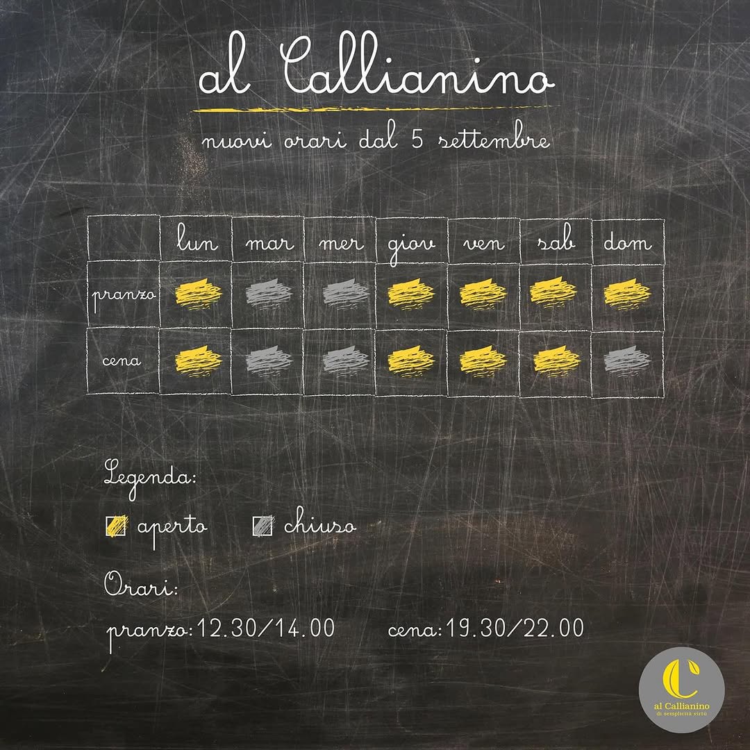 Gli orari di Al Callianino